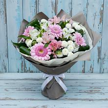 Букет цветов из:  Герберы, Альстромерии и Хризантемы в Дор