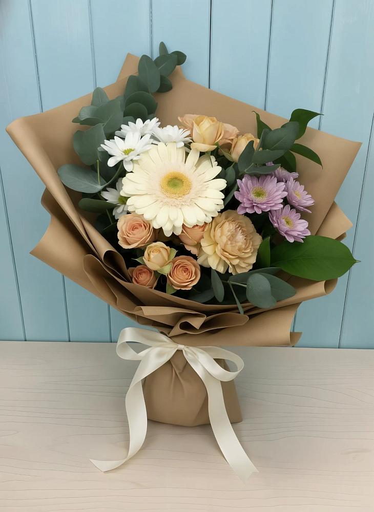 Букет цветов из: Герберы и Хризантемы в Дор