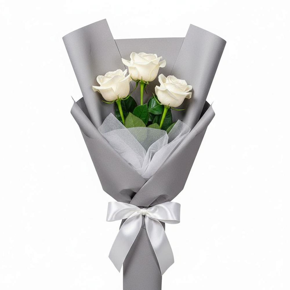 Букет 3 белые розы в Дор