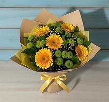 Букет цветов из:  Герберы и Хризантемы в Дор