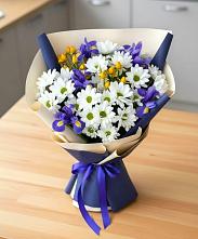 Букет цветов из:  Розы, Ирисы и Хризантемы в Дор