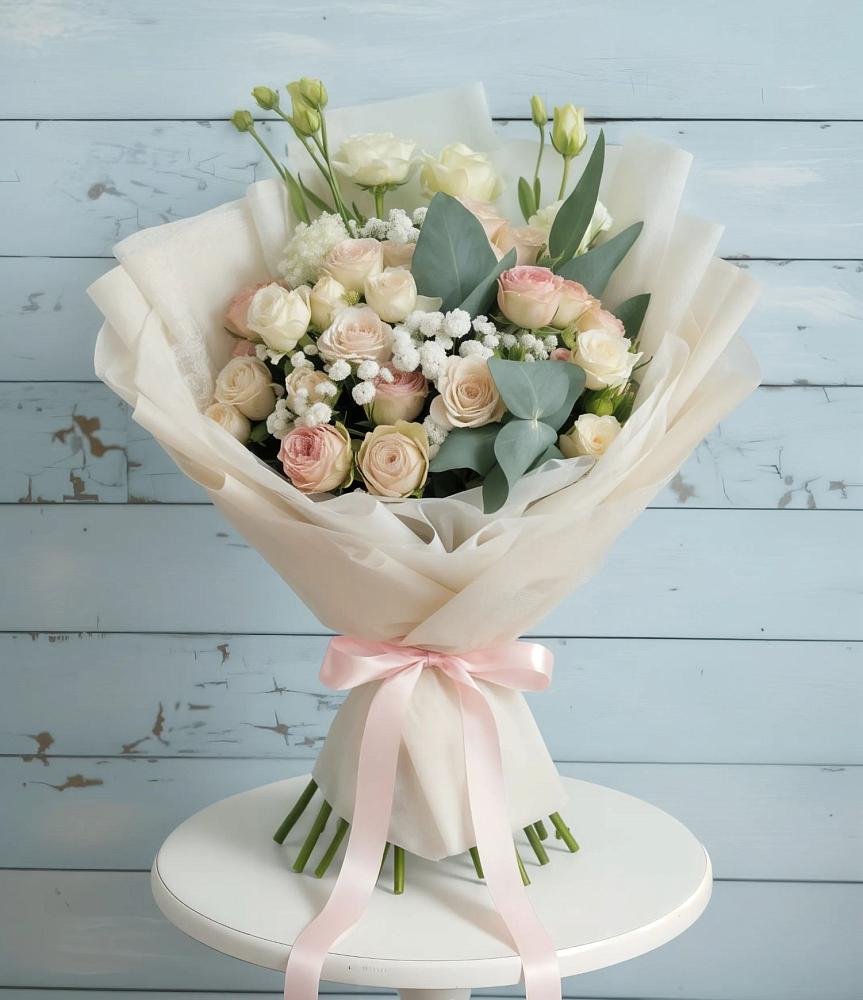 Букет цветов из: Розы и Лизиантусы в Дор